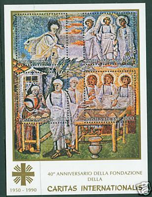 VATICAN Scott 857 MNH** Caritas Intl Sheet  1990