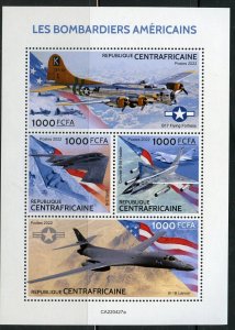 CENTRAL AFRICA 2022 AMERICAN BOMBERS SHEET MINT NH