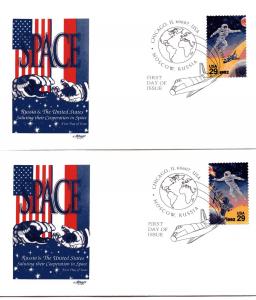 2631-34 Space Co-operation, Artmaster,set of 4 single, FDCs