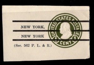 #U420 Franklin Precancel Type 1a2 Cut Square  - Unused