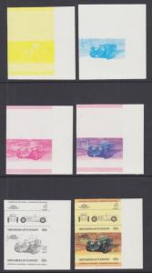 St.Vincent Grenadines Sc 442//451 MNH. 1985 British Autos, Progressive Proofs