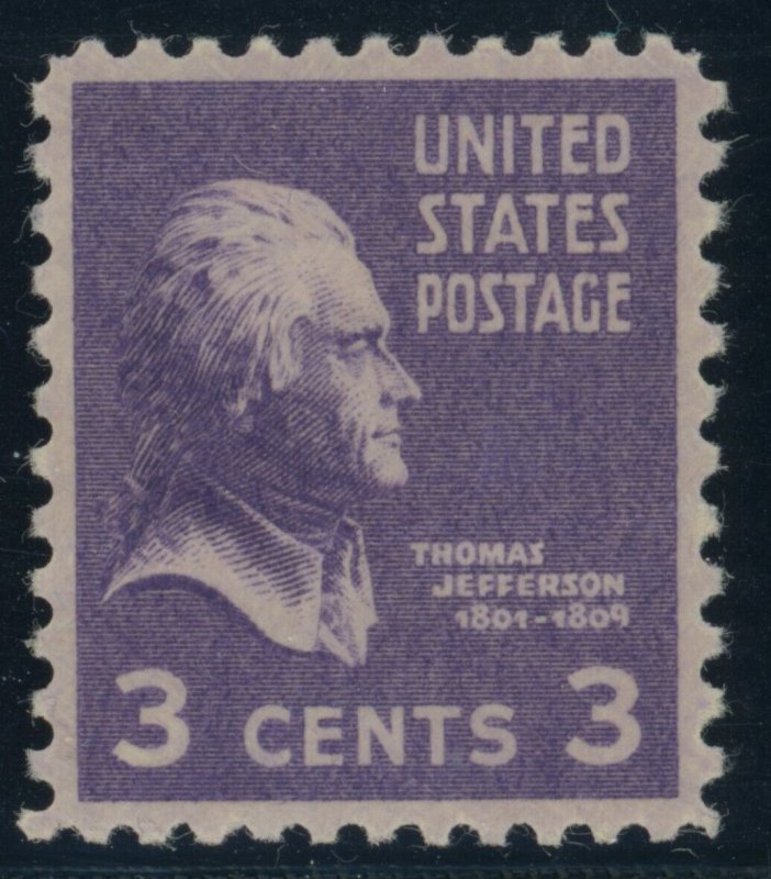 US Scott #807 Thomas Jefferson 3c - PSE Cert - SUPERB 98 - SMQ $80.00 