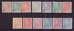 Finland-Sc#312-23-unused very lightly hinged definitive set-1954-