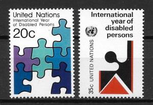 United Nations 344-45 Year of Disabled set MNH