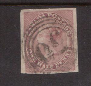 Canada #8 VF Used With Ideal 4 Ring 50 Cancel