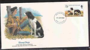 FALKLAND ISLANDS FDC SHEEP DOGS AAD8010