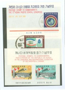Korea #564a/565a/567a Mint (NH) Souvenir Sheet