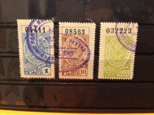 Argentina 1909  Revenue stamps Ref 58962