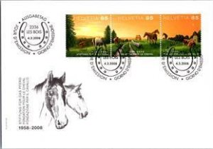 Switzerland, Worldwide First Day Cover, Horses