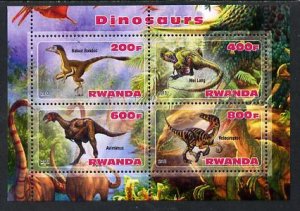 RWANDA - 2013 - Dinosaurs #1 - Perf 4v Sheet - MNH - Private Issue