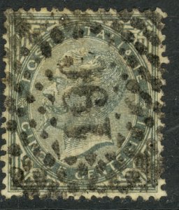 ITALY 1863-77 5c Victor Emmanuel II Issue Sc 26 Number Cancel 196 VENEZIA VFU