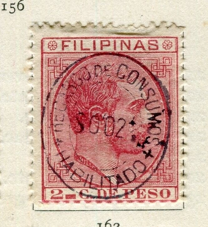 PHILIPPINES; 1890s early Alfonso classic surcharged issue Mint hinged 2c. value