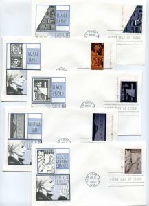 3379-83 Louise Nevelson, Sculptor set of 5 Artmaster FDCs