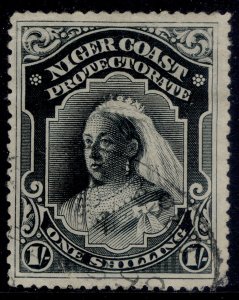 NIGERIA - Niger Coast Protectorate QV SG72, 1s black, USED. Cat £30. PERF 15