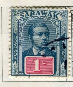 SARAWAK; 1918 early Brooke issue fine used 1c. value