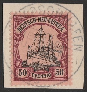 NEW GUINEA - GERMAN Postmark 'Simpsonhafen DNGÉ 06' cds on Yacht 50pf.  