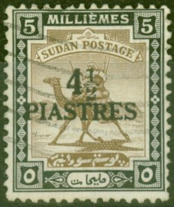 Sudan 1941 4 1/2p on 5m Olive-Brown & Black SG79 Fine Used (2)