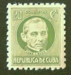 CUBA Sc# 307b  JOSE A SACO  20c  1930  MOG  #3 see pics