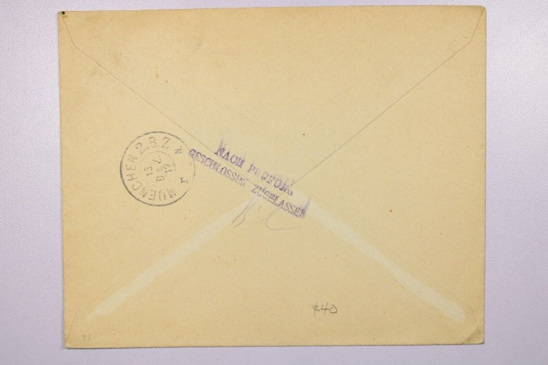 Belgium 1917 Occupation Cover Registered to Munich - L39404