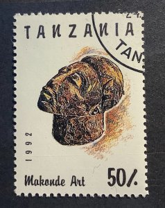 Tanzania 1992 Scott 985C CTO - 50sh,   Makonde Art, Carved Head