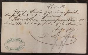 1886 Vienna Austria Pneumatic Mail Postal Stationary Postcard Cover Domestic