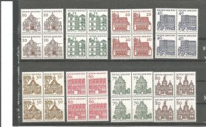 Germany 9N215-9N222 Blocks of four MNH