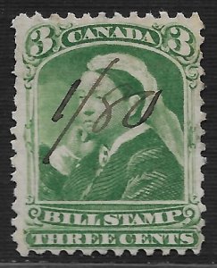 Canada #Bar CA B40 3c Bill Stamp