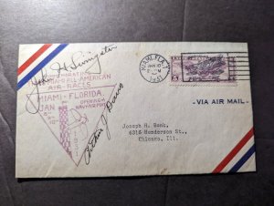 1933 USA Airmail All American Air Races Pilot Signed Miami FL to Chicago IL