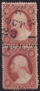 #26A Used, Fine+, Vertical pair, short perf on bottom (CV $150 - ID39698) - J...