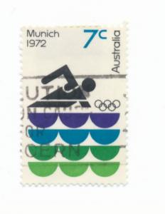 Australia 1972  Scott 528 used - 7c, 20th Olympic Games, Munich, swimming