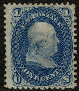 #63A  Scott CV $800  #63a F/VF+ OG LH, deep blue shade, thin, nicely centered...