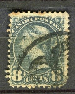 CANADA; 1870s classic QV Small Head issue used Shade of 8c. value