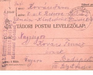 MORAVIA Hungary KuK WW1 Card Military HOSPITAL *ZNAIM-KLOSTERBRUCK* 1915 MA132