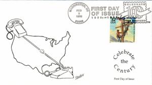 #3183e Transcontinental Phone Line Shadow FDC