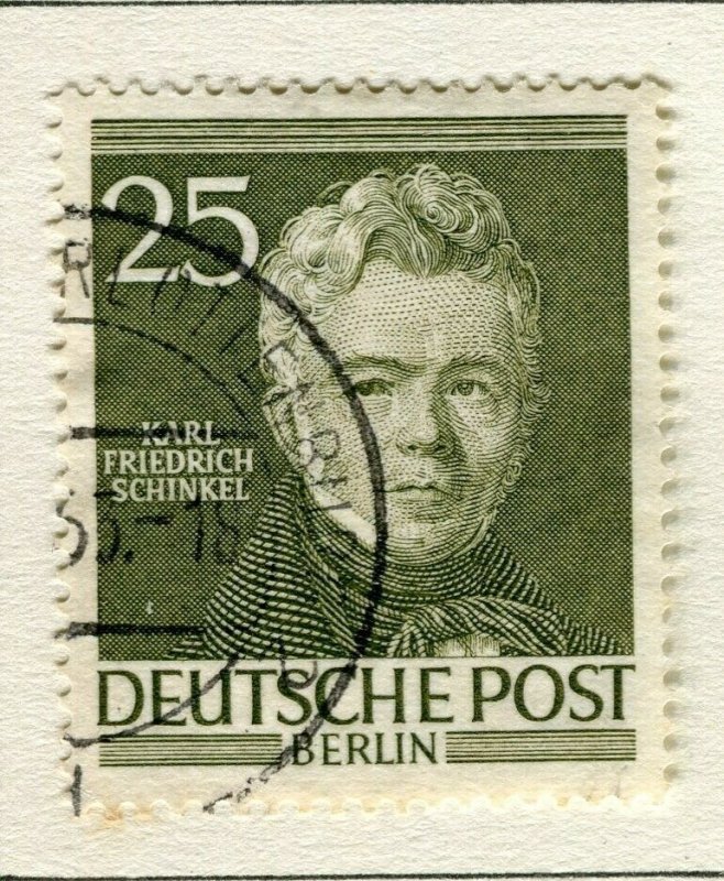 GERMANY; 1952 early BERLIN issue fine used 25pf. value 