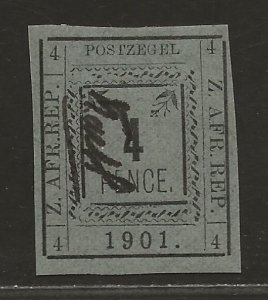 TRANSVAAL SC# 186(SG#12d) NO BAR UNDER UR'4'   FVF/MOG