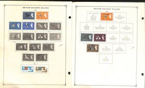 Solomon Islands Stamp Collection on 22 Scott International Pages, 1946-1976