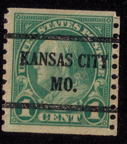 US Sc 597 USED Precancel Kansas City Mo. VF