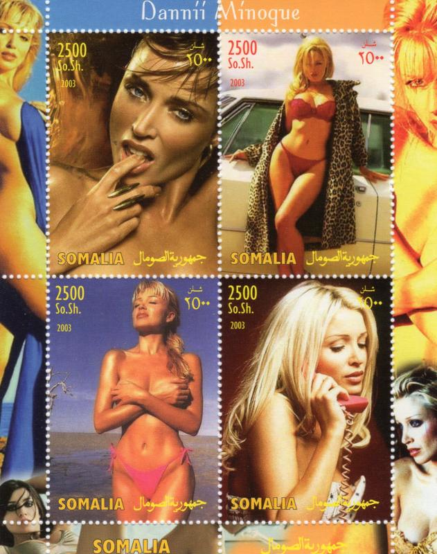 Somalia 2003 Dannii Minogue Australian Actress Sheetlet (4) Perforated MNH