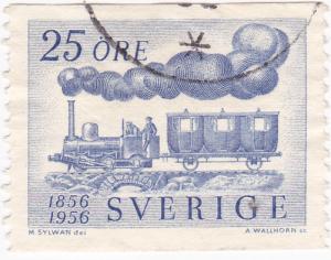 Sweden 1956- Cent. Swedish Railways- 25ore used SG 379