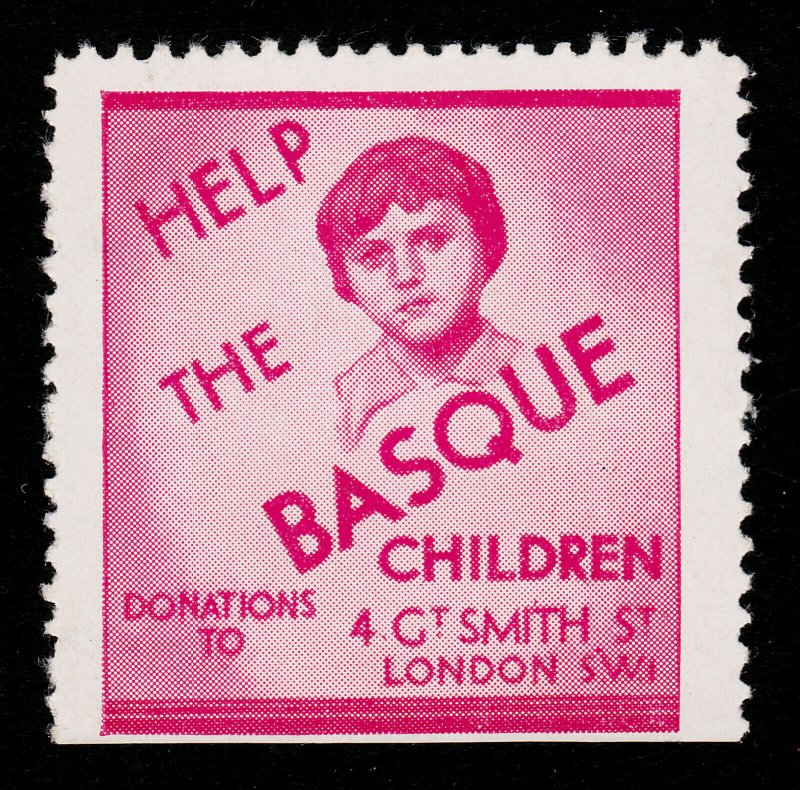 REKLAMEMARKE POSTER STAMP ⭐ HELP THE BASQUE CHILDREN ⭐ 1939 (SPANISH CIVIL WAR)