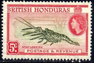 Spiny Lobster, British Honduras stamp SC#148a MNH