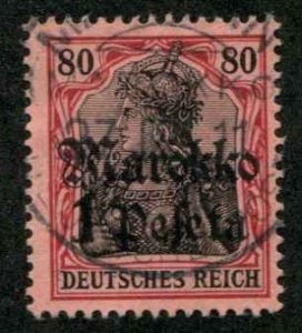 German Morocco SC# 53 o/p Marrokko 1p on 80pf used