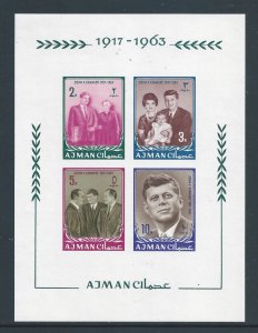 Ajman #26a NH Pres. John F Kennedy - Imperf SS