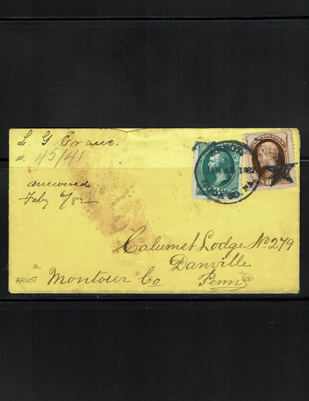 Scott 184 and 187 Fine on cover.