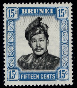 BRUNEI GVI SG108, 15c black & pale blue, NH MINT.