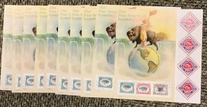 3505 Pan American Inverts 1c 2c 4c 80c Sheet of 7  Lot of 10 sheets FV $32.70