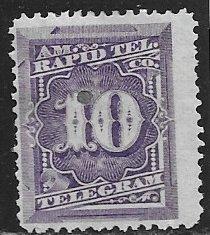 USA 1T4, 10c Numeral, punched, just F