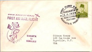 Indonesia FFC 1959 Pan Am Airmail - Jakarta To Honolulu - J16013