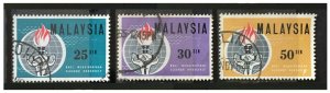 MALAYSIA 1964 ELEANOR ROOSEVELT COMMEMORATION set of 3V Used SG#9-11